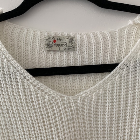 Poof Apparel Crop Twist Front Sweater, S, NWOT - Picture 2 of 5